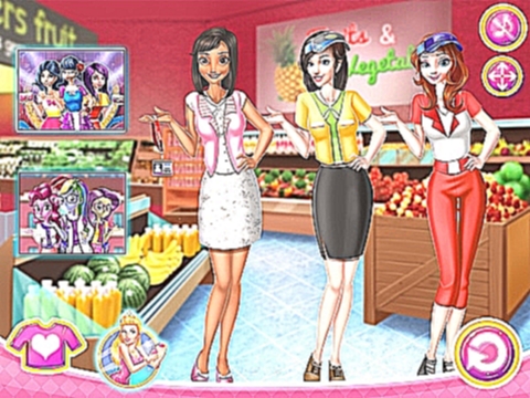 NEW мультики для девочек про принцесс —Одевалка продавцов—Игры для детей/Supermarket Manager 