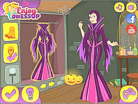 Мультик игра Принцессы Диснея в образе злодеев Princesses vs. Villains Halloween Challenge 