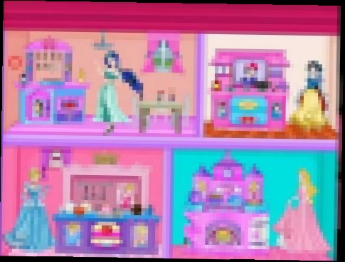 Мультик игра Кукольный домик кухня принцесс Диснея Princess Kitchen Dollhouse 