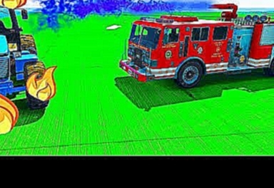 Синий Трактор и Пожарная Машина - Мультик про Машинки для Детей - Учим Цвета 