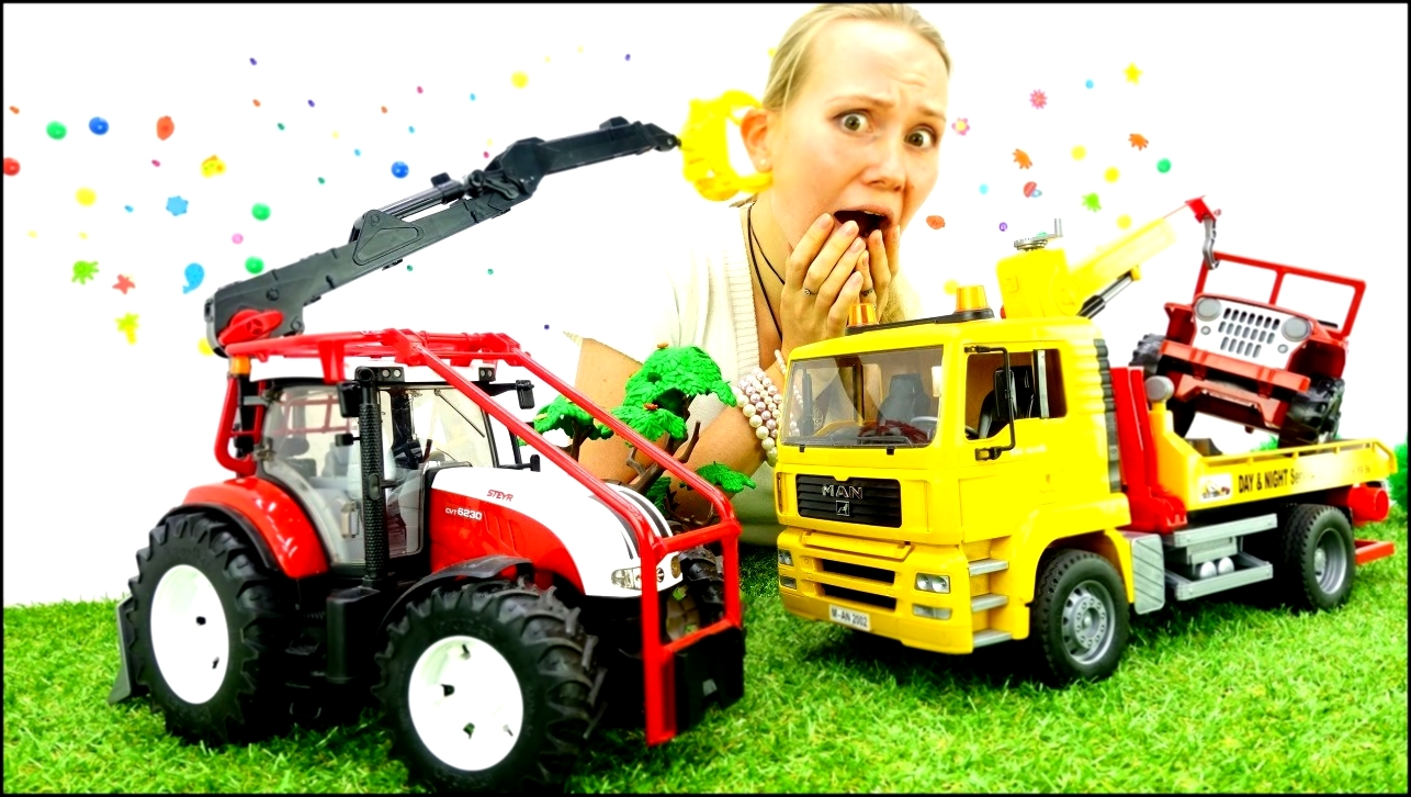 Видео про МАШИНКИ. Авария ДЖИП и ЭВАКУАТОР большие машины для мальчиков. Игрушки для детей 
