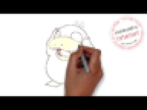 Как нарисовать розовую утку из покемонов поэтапно простым карандашом 