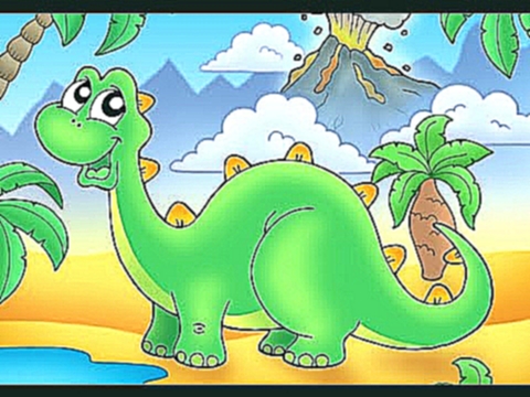 Динозавры мультик-раскраска для малышей_Рисуем и раскрашиваем динозавров и драконов 