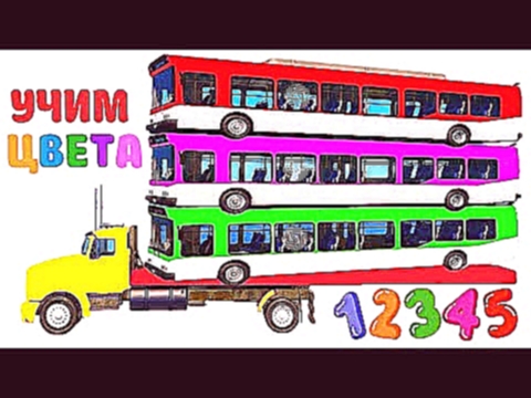 Мультики про Длинные Машинки и Цветные Грузовики Цветные Автобусы для детей Мультик Песенка 