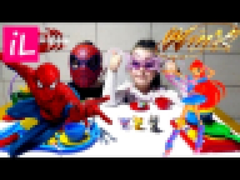 Спайдермен и Фея Винкс Фрола распаковывают подарки, Spiderman and Fairy Winx Frola unpack presents 