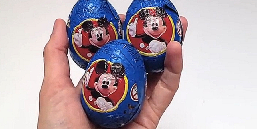 3 Сюрприз Шоколадных Яйца Микки Маус Игрушки 3 Surprise Eggs Mickey Mouse Toys 