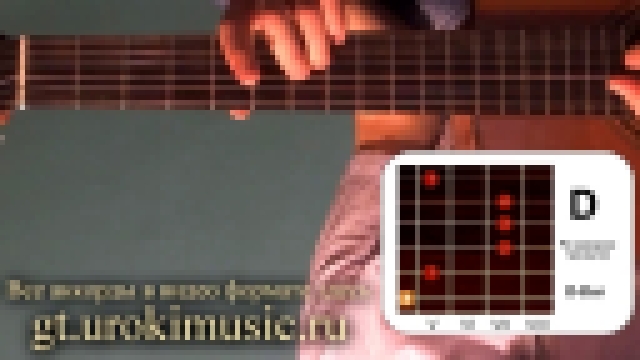 Музыкальный видеоклип Аккорд D. Ре мажор. D-dur. Позиция 5 Курсы гитары онлайн Экспресс обучение игры на гитаре urokimusic 
