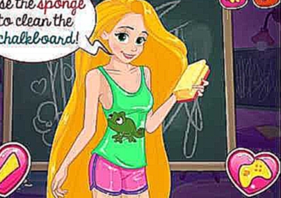 Мультик игра Принцессы Диснея: Уборка перед пижамной вечеринкой Disney Princess PJ Party Cleanup 