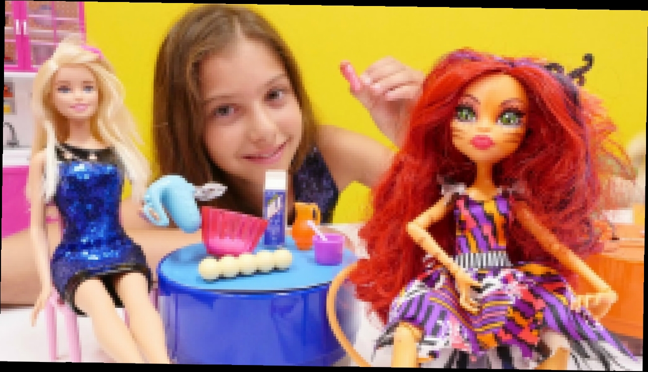 Видео для девочек #МонстерХай, #ЭверАфтерХай и Барби! КУЛИНАРНЫЙ КОНКУРС. Видео про кукол 
