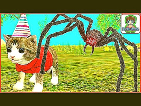 СИМУЛЯТОР Маленького КОТЕНКА #1 Сражение с пауком Мультик игра для детей про кошку от Фаника 