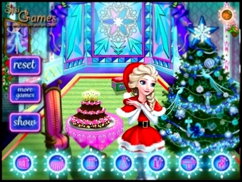 NEW мультик онлайн для девочек—Эльза рождественский дом—Игры для детей 