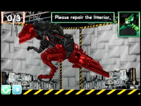 Мультик игра Роботы динозавры: Ремонт Терминотора Т-Рекса Repair dino robot terminator T-rex 