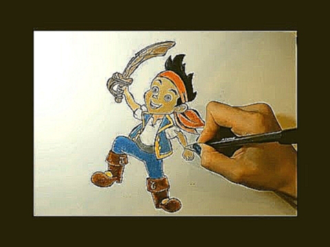 Рисуем гуашью: мальчик, капитан команды пиратов - Джейк. Мульт "Джейк и пираты Нетландии". 