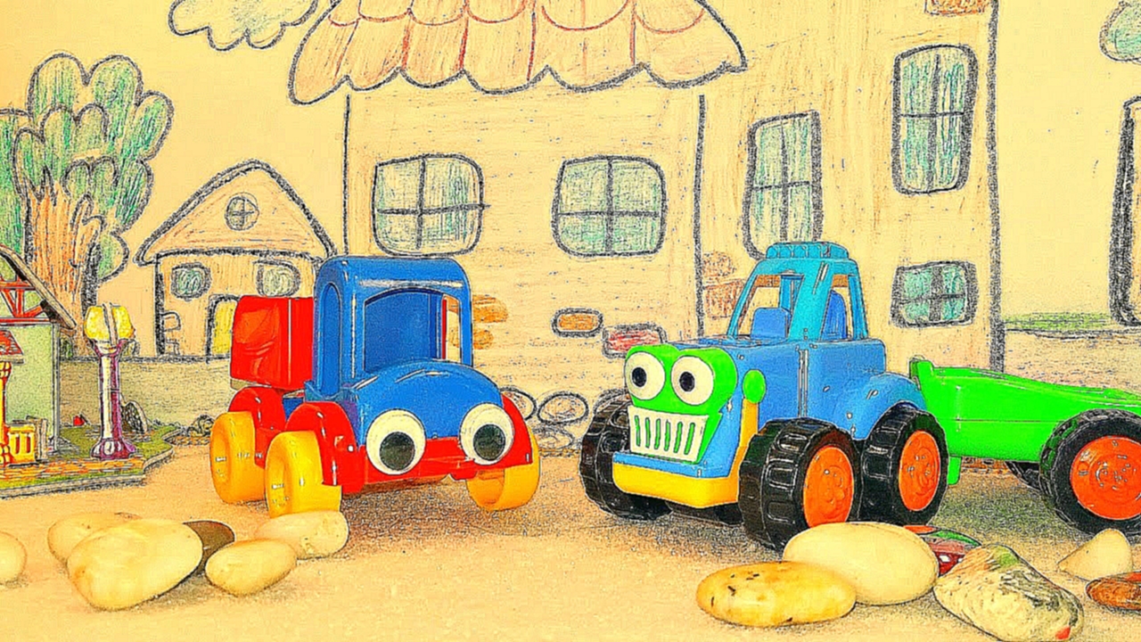 Видео с игрушками для детей. Сказка про дружбу. Лучший друг трактора. Игры машинки. 
