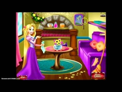 Принцесса Рапунцель приберается игры для детей .Помоги убрать рапунцель все вещи 