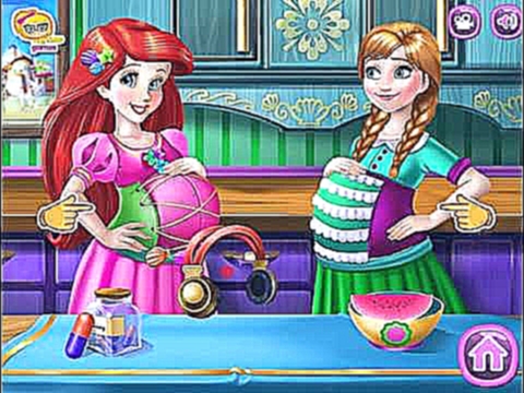 Мультик игра Принцессы Диснея: Беременные Ариэль и Анна Ariel and Anna Pregnant BFFs 