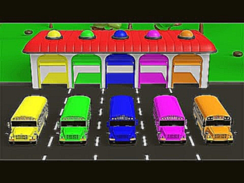 Learn Colors with Street Vehicles School Bus and Tayo Garage Education Cartoon Videos for Children 