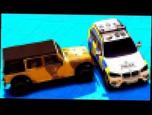 Полицейская Машина и Армейский Джип Мультики про Машинки для Детей - Игра с Препятствиями Мультфильм 