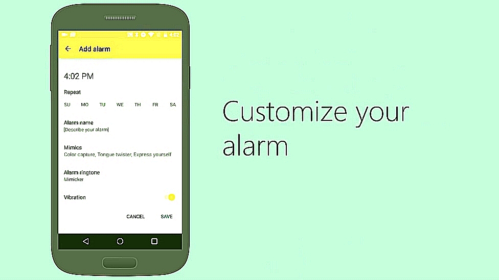 Музыкальный видеоклип Необычный Android-будильник Mimicker Alarm 