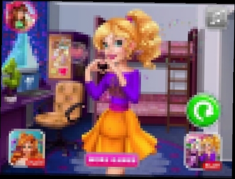 NEW мультики для девочек про принцесс—комната Барби в колледже—Игры для детей/Audrey's Trendy 