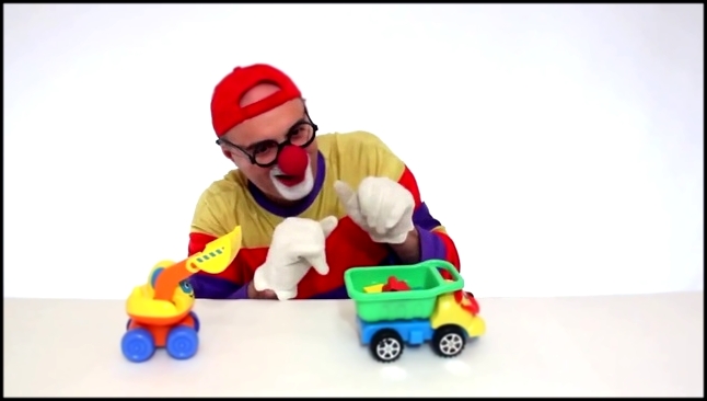 видео для детей - машинки грузовичок и экскаватор - Учим цифры и цвета - мультики про машинки 