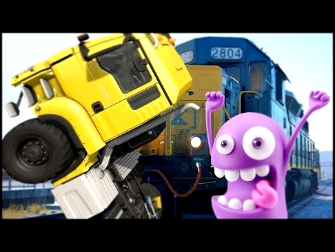 Мультфильм про поезд, железную дорогу и грузовик 