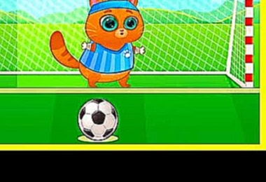 Котик Бубу Котофей игра мультик для детей Котик Bubbu играет в футбол мультфильм 