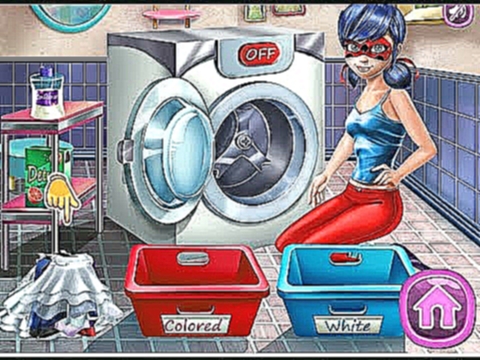 NEW мультики про принцесс—Стирка ЛедиБаг—Игры для детей/Ladybug Washing Costumes 