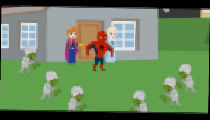Zombie kidnapped Anna Elsa Crying Spiderman save Anna Minion racing 
