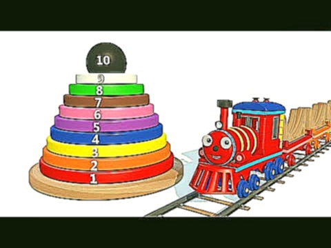 Мультики для малышей–Учим цвета и  цифры–Цветная пирамидка–Мультики про паровозики–Паровозик Олли 