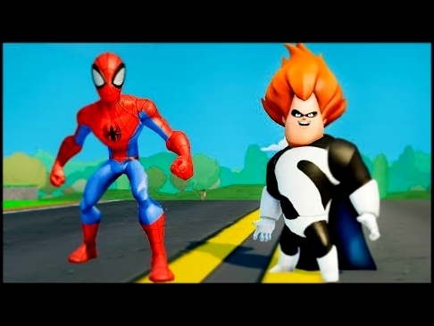 Мультик игра для детей Человек Паук против Синдрома Суперсемейка и машинки ТАЧКИ дисней - Spider Man 