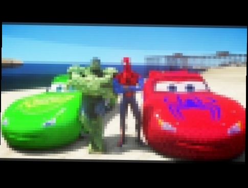 Человек-паук и Халк с его авто Молния Маккуин! 