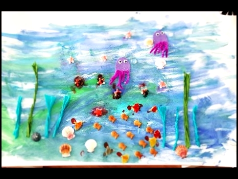 Майя и Катя вместе с Барби Русалками делают картину Подводный дом русалки. Barbie's underwater world 