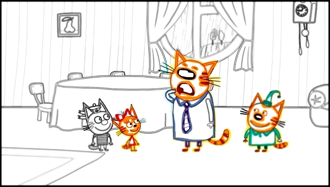 Три кота раскраска серия 61 Прятки - Новые серии мультики для детей Карамелька рисование 2017 
