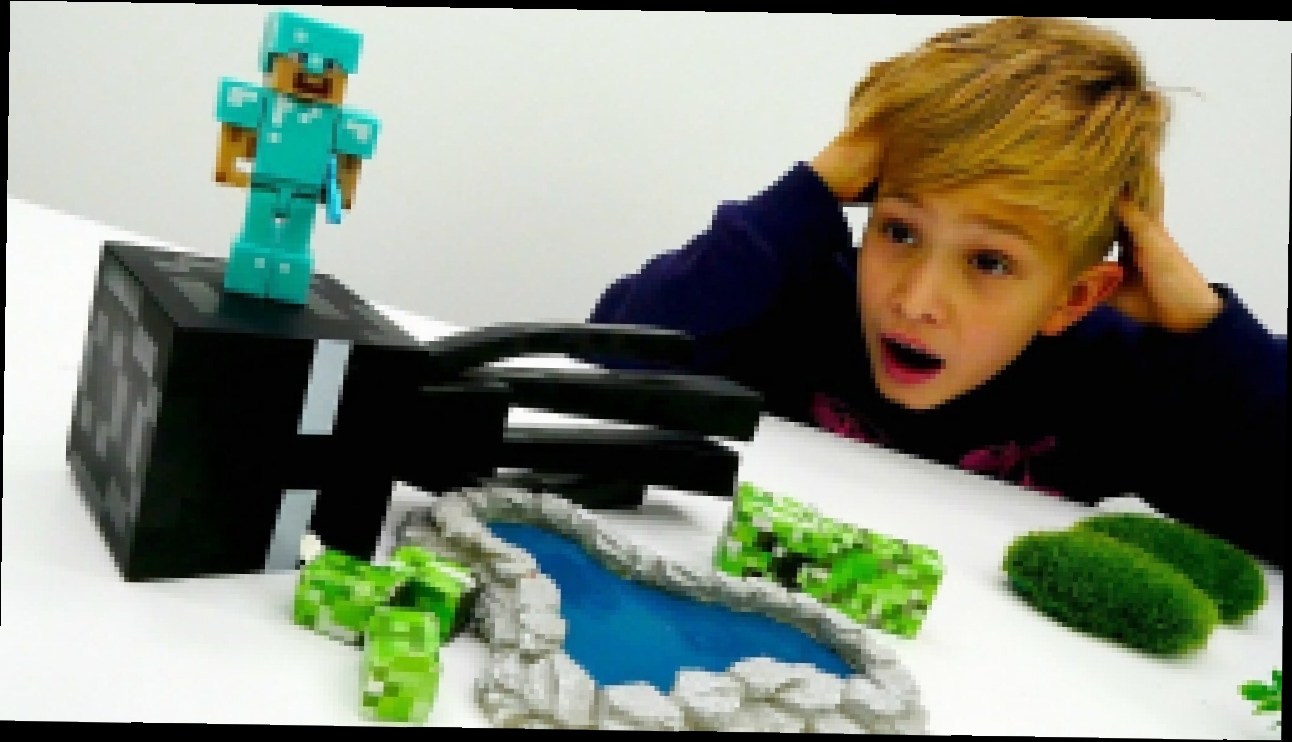 #Майнкрафт битва у Озера! СТИВ против #ЭНДЕРМЕН  Видео игрушки #ЛегоМайнкрафт Игры для мальчиков 