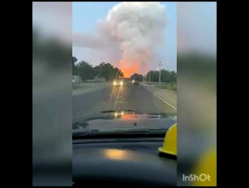 26 август в городе Тараз Пожар, горят и взрываются снаряды 